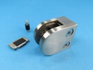 Glashalter 41x50 RUND - gerade - 8 mm - MIT Platte - V2A gerade | 8 mm | MIT Platte | V2A