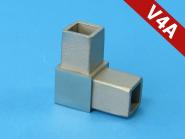 Steckfitting Winkel V4A 90° - für Vierkantrohr 20x20 x 1,5mm für Vierkantrohr 20x20 x 1,5mm
