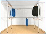 Garderobenstange System f. Kleiderschrank begehbar 3,5 lfm 