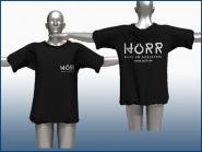 T-Shirt schwarz mit Druck in Flock weiß Hörr - XL d: XL