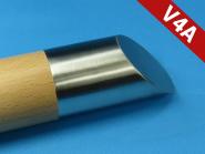 Steckfitting End-Stück schräg für Ø 45mm Holz Handlauf aus Edelstahl 
