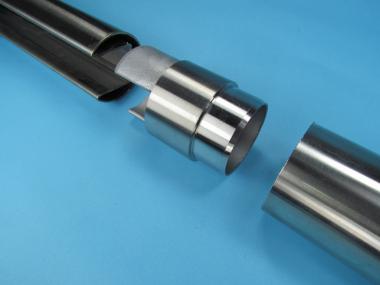 Glasleistenrohr Adapter Übergang Anschlußstück Edelstahl Rohr auf Nutrohr für Rohr 48,3 mm
