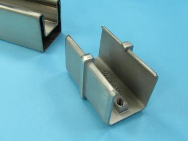 Vierkant Edelstahl Glasleisten Profil Rohr VERBINDER steckbar Adapter 