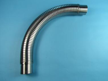 flexibles Edelstahl Handlauf Rohr 0 bis 90° Bogen Gelenk biegbar Fitting V2A 0 - 90 ° - gewellt