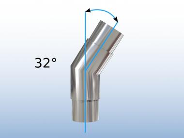 Edelstahl Steckfitting Winkel V2A angefertigt - 32 32°