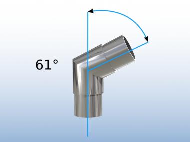 Edelstahl Steckfitting Winkel V2A angefertigt - 61 61°