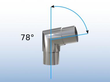 Edelstahl Steckfitting Winkel V2A angefertigt - 78 78°