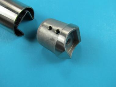 Glasleistenrohr Adapter für Rohr 48,3 Übergang Anschlussstück Edelstahl Nutrohr für Rohr 48,3 mm