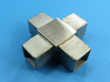 Steckfitting Kreuz-Stück für Vierkantrohr 20x20 x 1,5 mm Edelstahl für Vierkantrohr 20x20 x 1,5mm