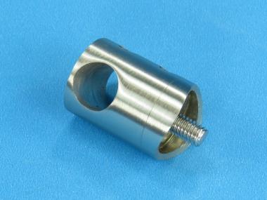 Querstabhalter kurz für Rohr 33,7 mm / Bohrung 10,2 mm Edelstahl für Rohr Ø 33,7 mm | und 10 mm Rundstab