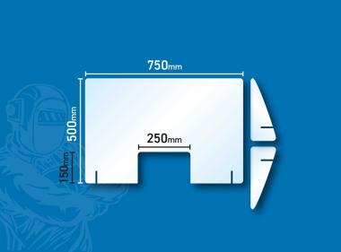 Hygiene Schutzwand - Aufsteller 50 x 75 cm - MIT Ausgabe Aufsteller 50 x 75 cm | MIT Ausgabe 15x25 cm
