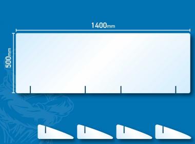 Hygiene Schutzwand - Aufsteller 50 x 140 cm - OHNE Ausgabe Aufsteller 50 x 140 cm | OHNE Ausgabe