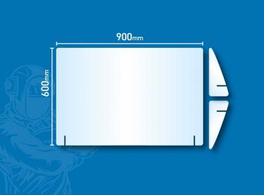 Schutzscheibe Thekenschutz Thekenaufsatz Plexiglas H 60 cm x B 90 cm Apotheke Aufsteller 60 x 90 cm | OHNE Ausgabe