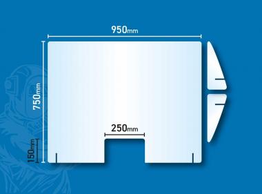 Hygiene Schutzwand - Aufsteller 75 x 95 cm - MIT Ausgabe Aufsteller 75 x 95 cm | MIT Ausgabe 15x25 cm