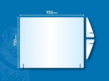 Hygiene Schutzwand - Aufsteller 75 x 95 cm - OHNE Ausgabe Aufsteller 75 x 95 cm | OHNE Ausgabe