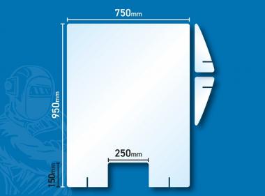 Hygiene Schutzwand - Aufsteller 95 x 75 cm - MIT Ausgabe Aufsteller 95 x 75 cm | MIT Ausgabe 15x25 cm