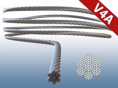 Seil Drahtseil Edelstahl 1,5 mm 7x19 DIN 3060 Stahlseil V4A 1,5 mm | 1 Meter