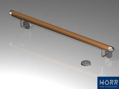 Handlauf Holz - MAHAGONI - bis 100 cm - 2 Halter MAHAGONI | 1,0 m / 2 x Handlaufträger