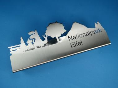 Edelstahl V2A Briefablage mit Skyline - Eifel Eifel
