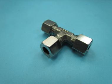 Edelstahl T-Stück 6 mm Verbinder 90° Hydraulik Schneidring Verschraubung V4A Verbinder - T-STÜCK | 6 mm