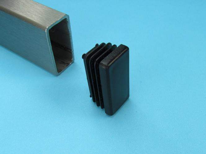 10 Stk quadratische Lamellenstopfen 35x35mm   GRAU  WS 1,0-2,5 mm Vierkant Rohr 