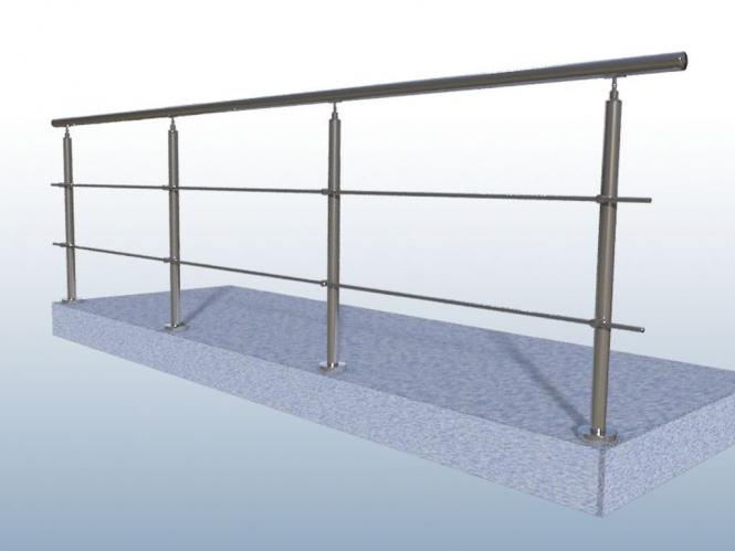 Geländer für Seitenmontage Edelstahl Treppengeländer Brüstung Querstab Bausatz 