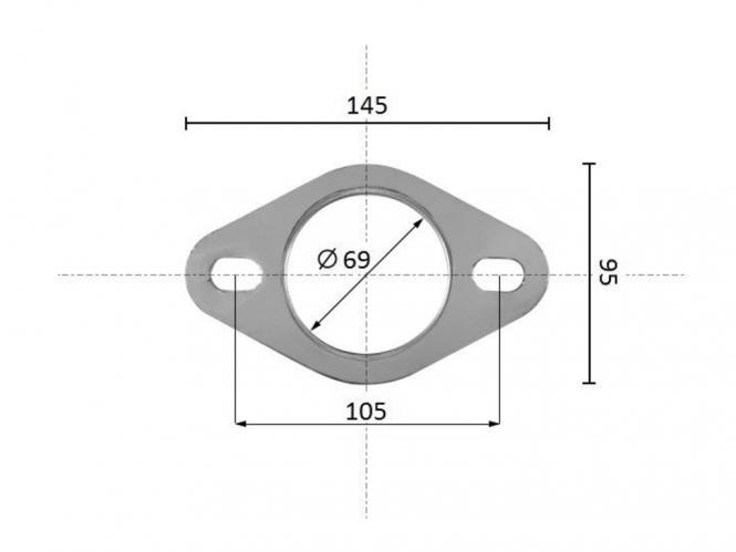 2,5 Zoll 63 mm Stahl Auspuffflansch Flach Oval Split Reparatur Ersatzzubehör Bigking Auspuffflansch 