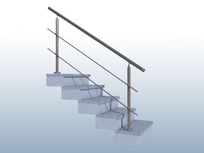 Treppengeländer Edelstahl Handlauf Balkongeländer mit Querstab Bausatz Treppen 