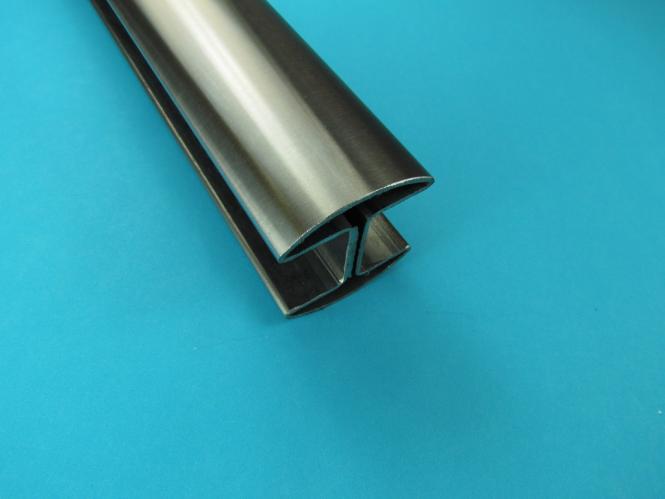 25cm EDELSTAHL Glasleisten Nutrohr Rohr 48,3 NUT-Profil 