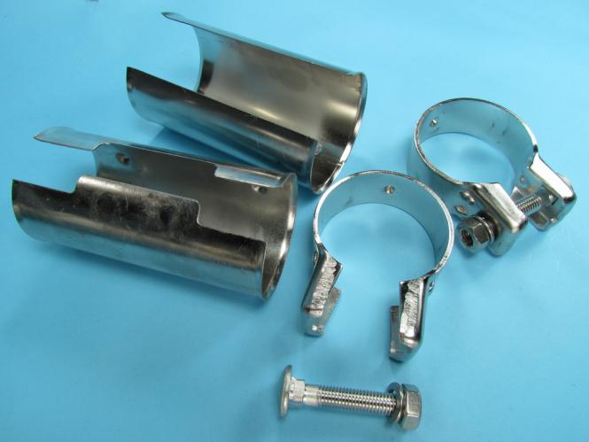 Rohrverbinder Rohrschelle Doppelschelle 76,1mm 76mm 3" 125mm Downpipe Auspuff 